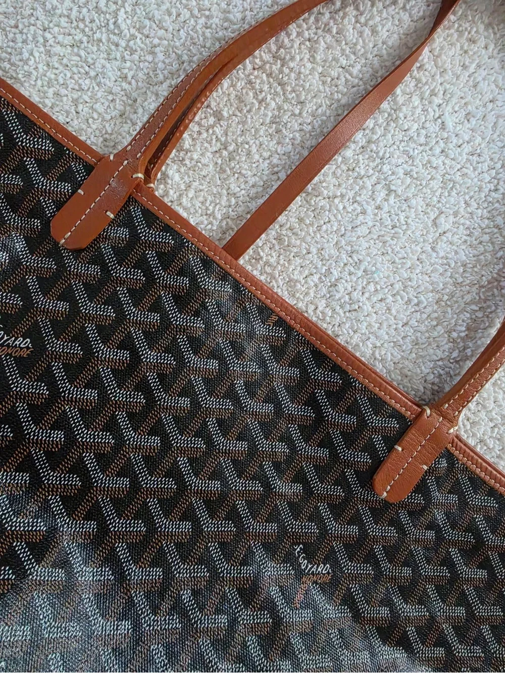 Goyard Saint Louis GM Black with Tan/Gold Trim with Pouch - Picture 12 of 17
